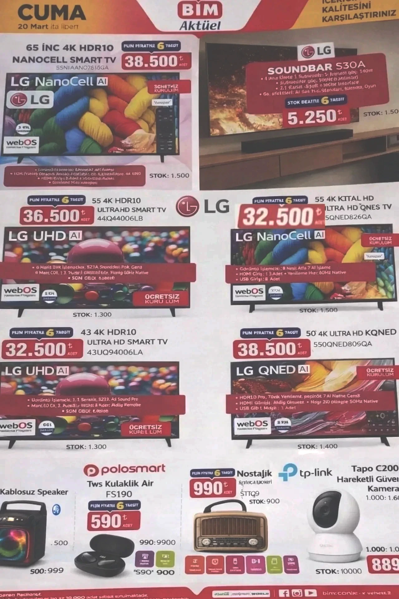 Yeni BİM 13-20 Mart aktüel ürünler kataloğu 2026! Termos çeşitleri, kamp sandalyesi, süpürge, mikrodalga ve duş fırçası geliyor.